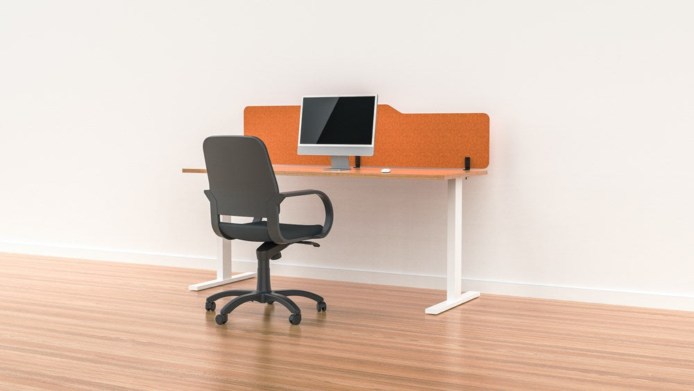 Acoustic Desk Screen Milford-Office Partitons-400 x 1200-Orange-Commercial Traders - Office Furniture