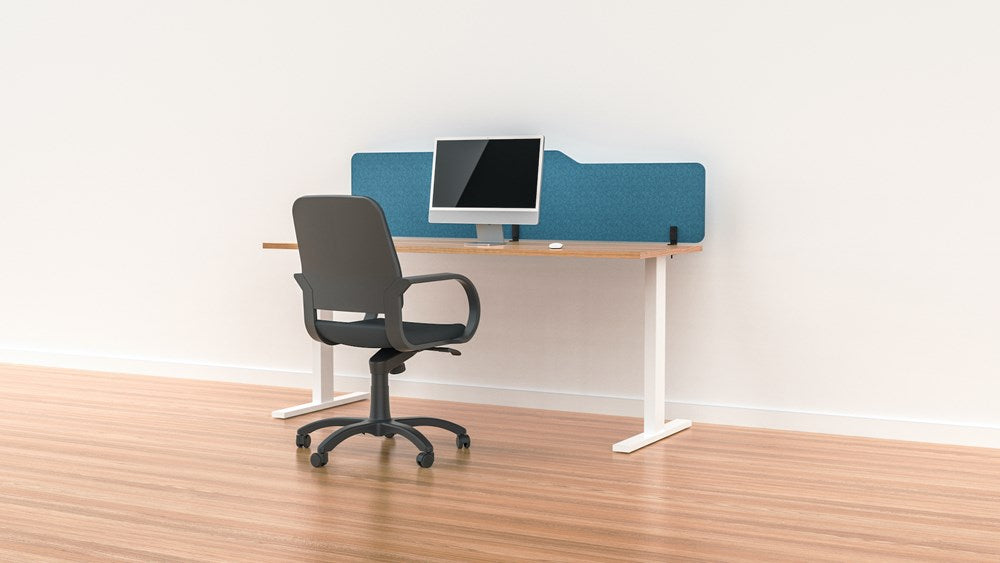 Acoustic Desk Screen Milford-Office Partitons-400 x 1200-Pageant Blue-Commercial Traders - Office Furniture