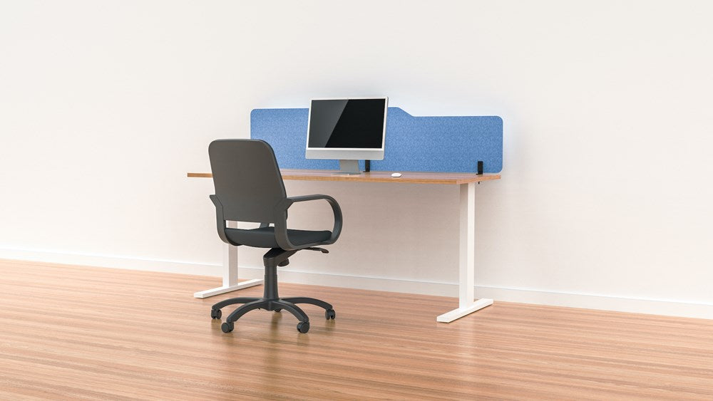 Acoustic Desk Screen Milford-Office Partitons-400 x 1200-Sky Blue-Commercial Traders - Office Furniture
