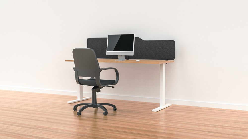 Acoustic Desk Screen Milford-Office Partitons-400 x 1200-Sesame Grey-Commercial Traders - Office Furniture