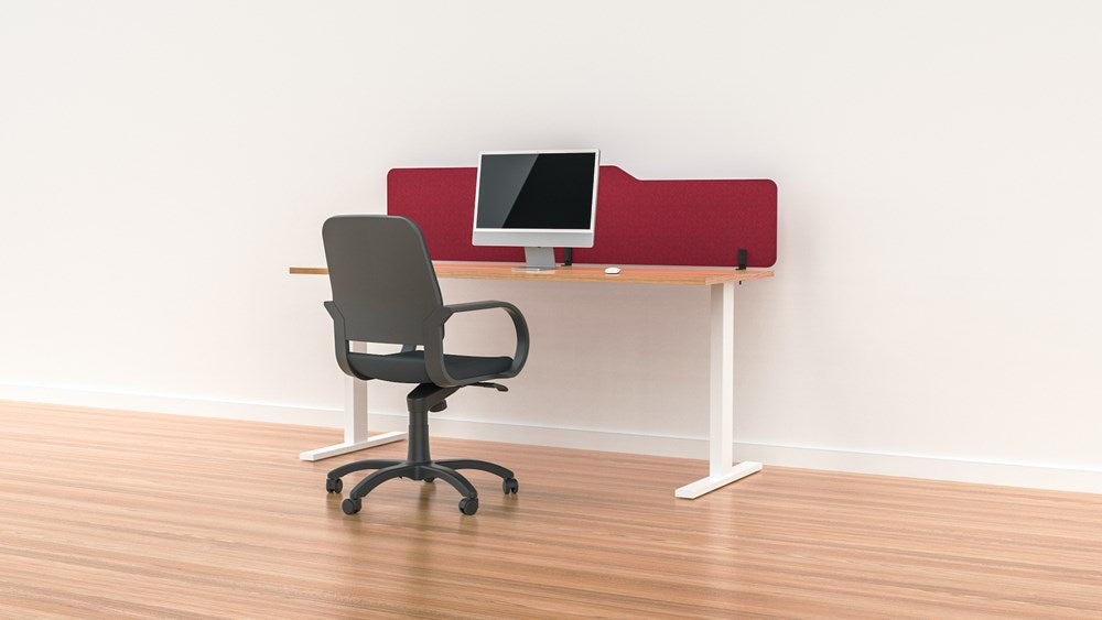 Acoustic Desk Screen Milford-Office Partitons-400 x 1200-Wine-Commercial Traders - Office Furniture