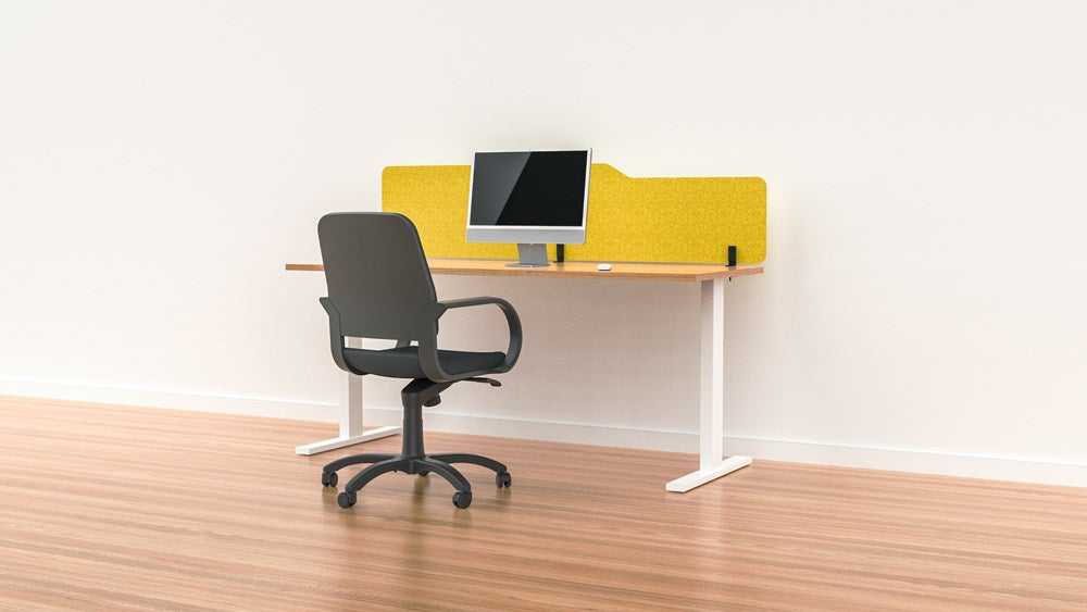 Acoustic Desk Screen Milford-Office Partitons-400 x 1200-Yellow-Commercial Traders - Office Furniture