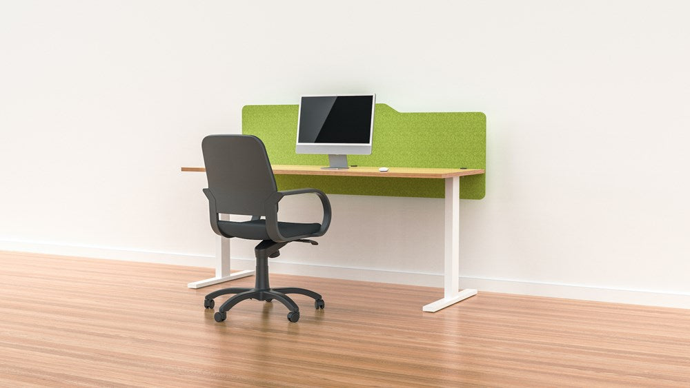Milford Acoustic Desk Screen Modesty Panel-Office Partitons-600 x 1200-Apple Green-Commercial Traders - Office Furniture