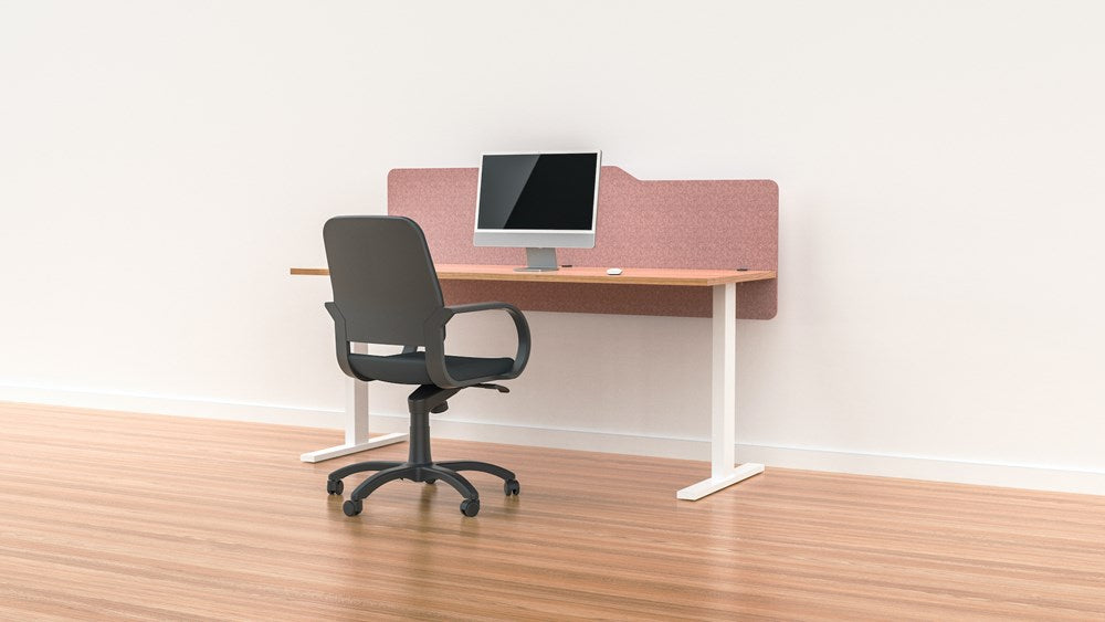 Milford Acoustic Desk Screen Modesty Panel-Office Partitons-600 x 1200-Blush Pink-Commercial Traders - Office Furniture