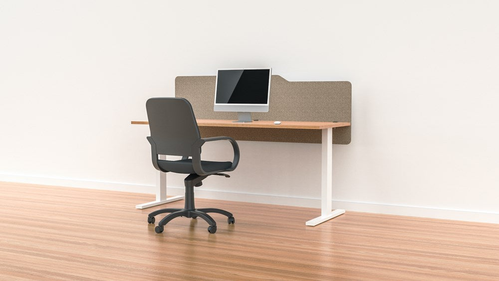 Milford Acoustic Desk Screen Modesty Panel-Office Partitons-600 x 1200-Dark Camel-Commercial Traders - Office Furniture