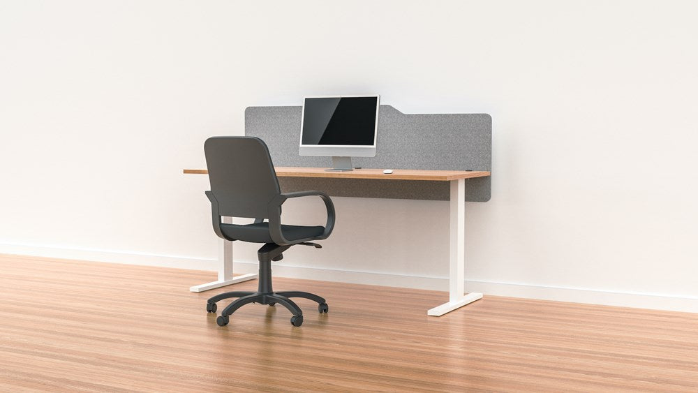 Milford Acoustic Desk Screen Modesty Panel-Office Partitons-600 x 1200-Dark Silvery Grey-Commercial Traders - Office Furniture