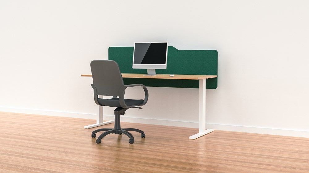 Milford Acoustic Desk Screen Modesty Panel-Office Partitons-600 x 1200-Forest Green-Commercial Traders - Office Furniture