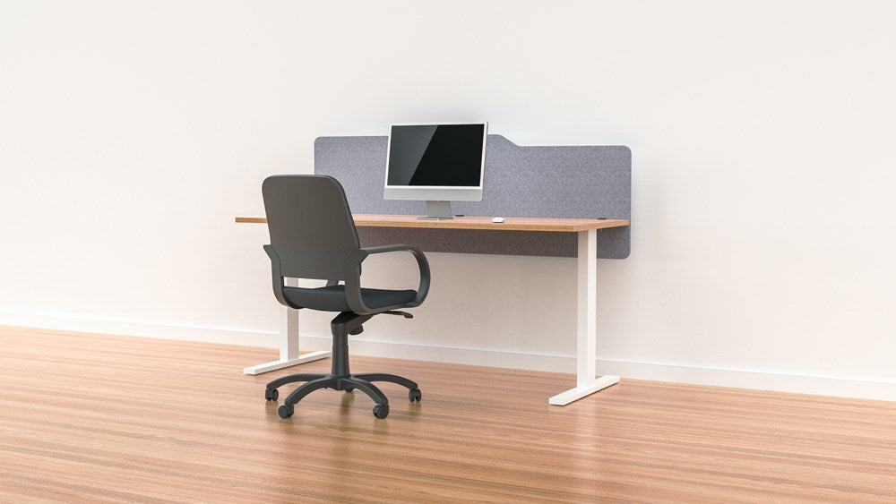 Milford Acoustic Desk Screen Modesty Panel-Office Partitons-600 x 1200-Light Grey-Commercial Traders - Office Furniture