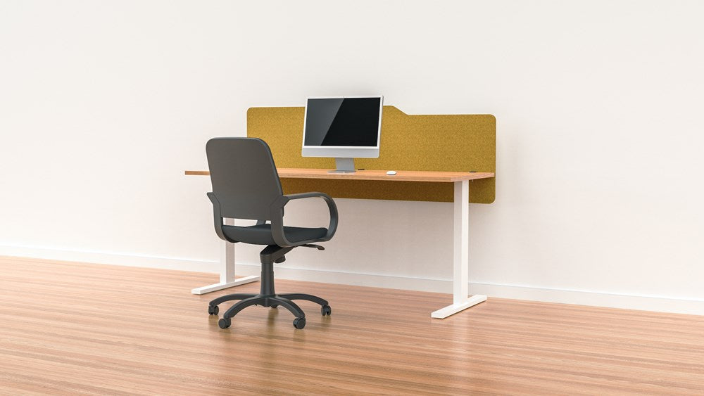 Milford Acoustic Desk Screen Modesty Panel-Office Partitons-600 x 1200-Mustard-Commercial Traders - Office Furniture