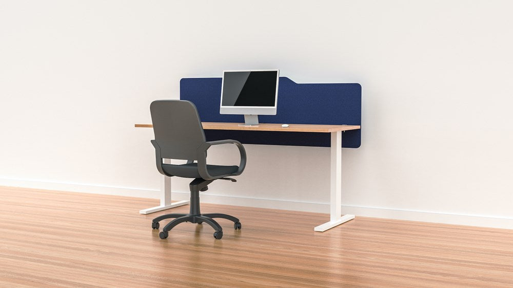 Milford Acoustic Desk Screen Modesty Panel-Office Partitons-600 x 1200-Navy Peony-Commercial Traders - Office Furniture