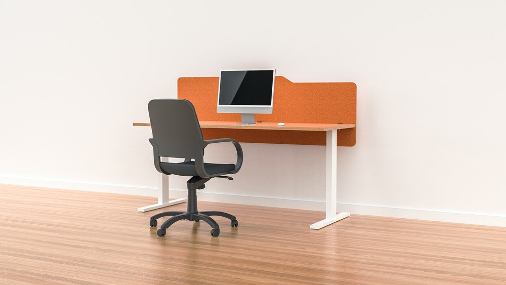 Milford Acoustic Desk Screen Modesty Panel-Office Partitons-600 x 1200-Orange-Commercial Traders - Office Furniture