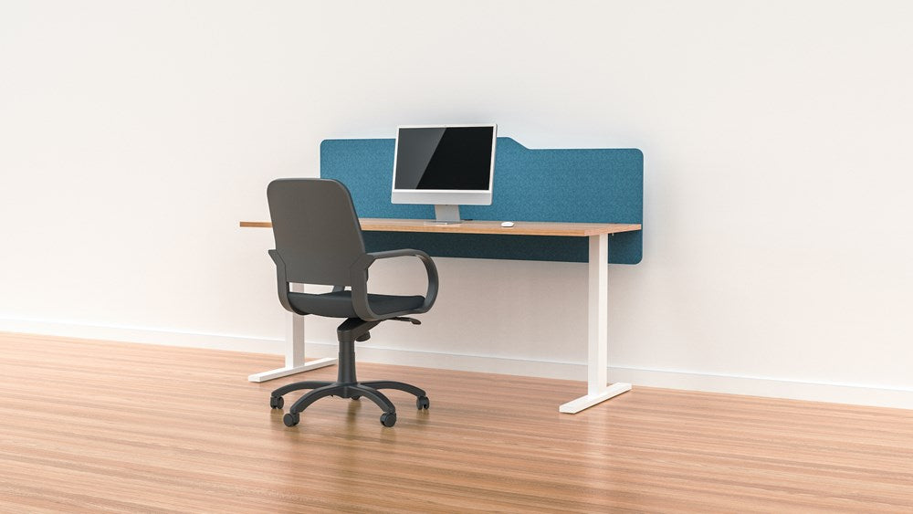 Milford Acoustic Desk Screen Modesty Panel-Office Partitons-600 x 1200-Pageant Blue-Commercial Traders - Office Furniture