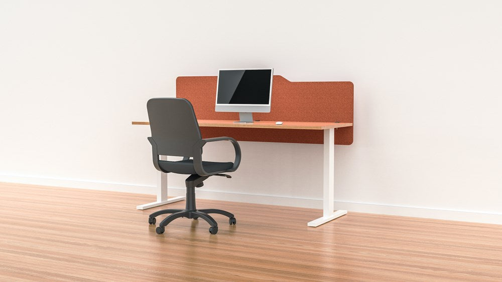 Milford Acoustic Desk Screen Modesty Panel-Office Partitons-600 x 1200-Rust-Commercial Traders - Office Furniture
