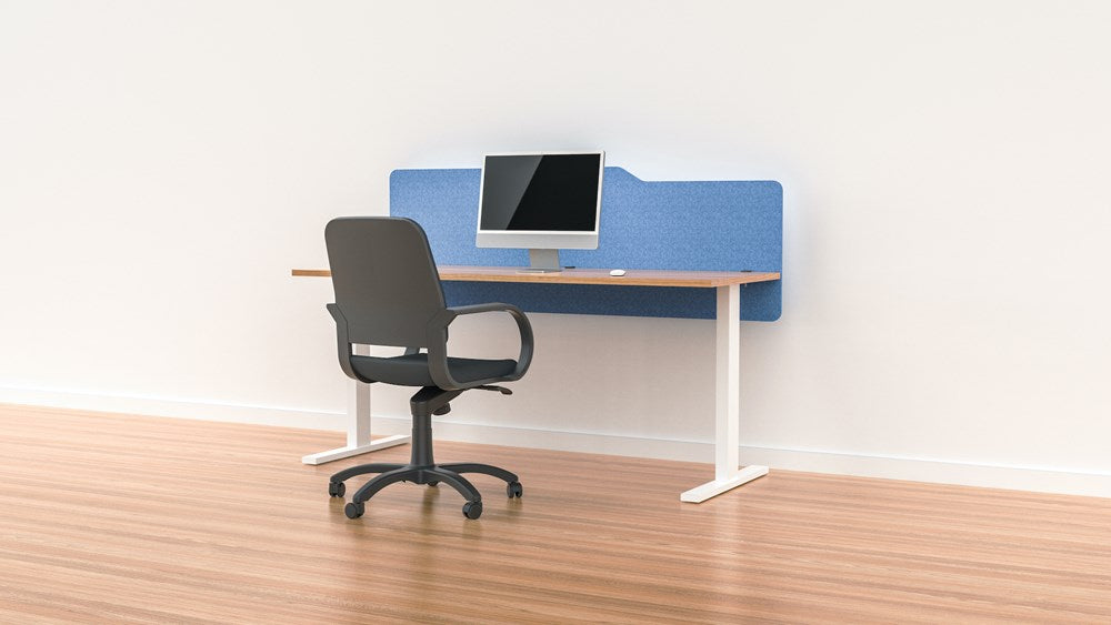 Milford Acoustic Desk Screen Modesty Panel-Office Partitons-600 x 1200-Sky Blue-Commercial Traders - Office Furniture