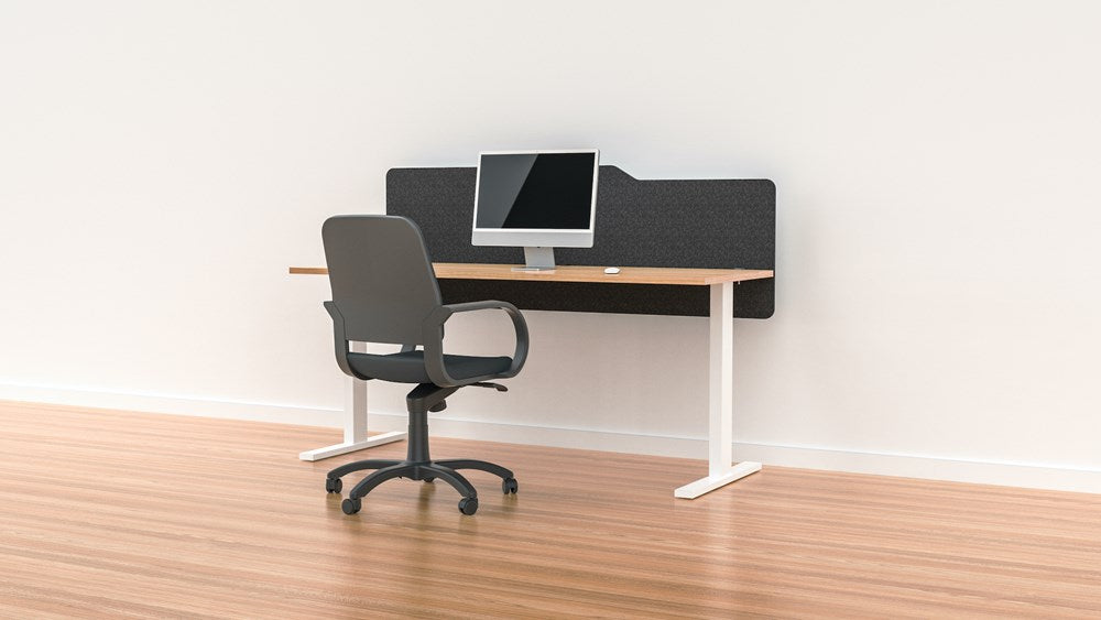 Milford Acoustic Desk Screen Modesty Panel-Office Partitons-600 x 1200-Sesame Grey-Commercial Traders - Office Furniture