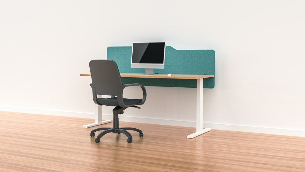 Milford Acoustic Desk Screen Modesty Panel-Office Partitons-600 x 1200-Turquoise-Commercial Traders - Office Furniture