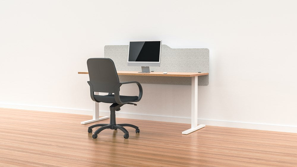 Milford Acoustic Desk Screen Modesty Panel-Office Partitons-600 x 1200-White-Commercial Traders - Office Furniture