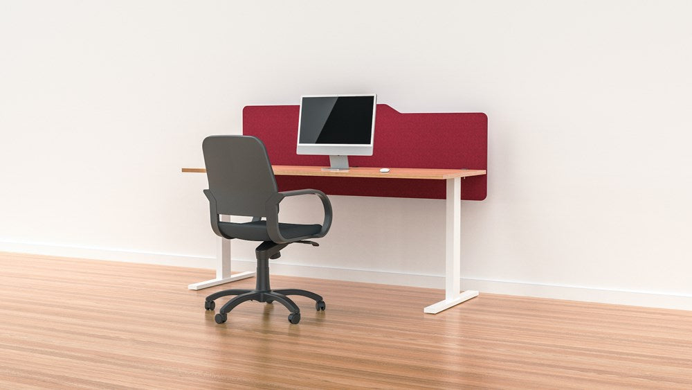 Milford Acoustic Desk Screen Modesty Panel-Office Partitons-600 x 1200-Wine-Commercial Traders - Office Furniture