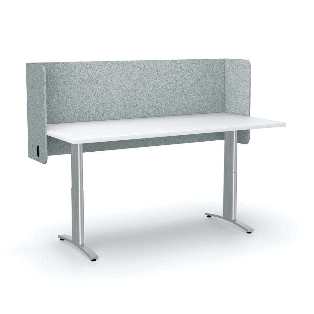 Acoustic Desk Screen Pod-Office Partitons-600 x 1200 mm-Dark Silvery Grey-Commercial Traders - Office Furniture