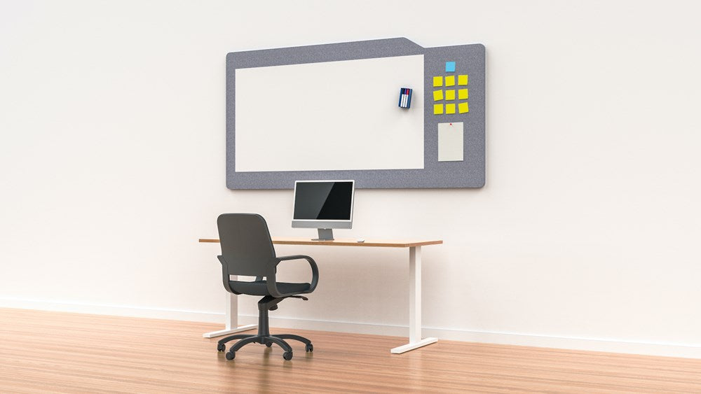 WHITEBOARD MILFORD-Office Partitons-Lavender Grey-1500 wide-Commercial Traders - Office Furniture