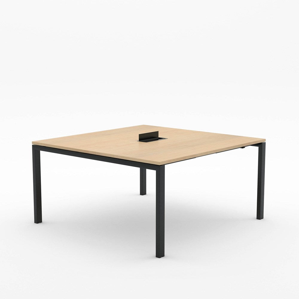 Alti Meeting Table 1500 x 1500-Meeting Tables-Affinity Maple-Black-North Island-Commercial Traders - Office Furniture