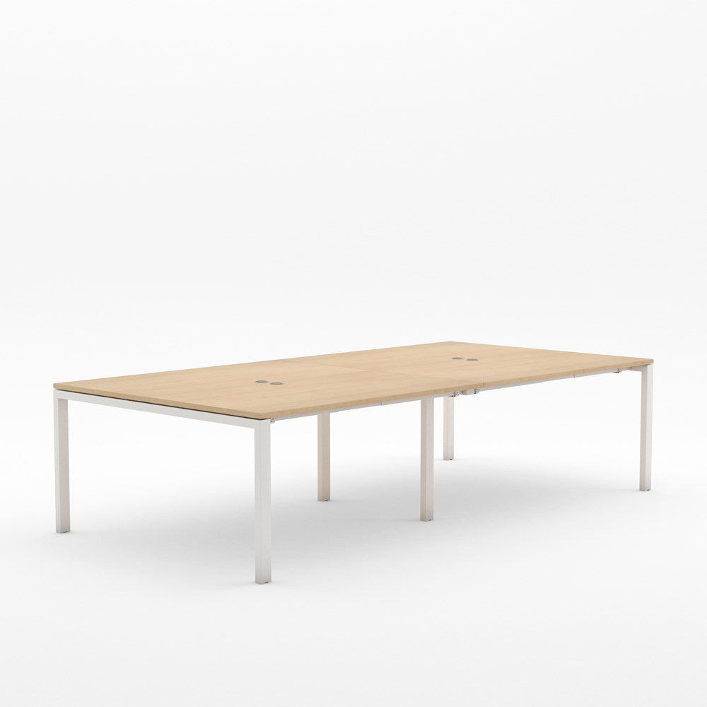 Alti 4 Person Pod Desk 1500-Desking-Affinity Maple-White-North Island-Commercial Traders - Office Furniture