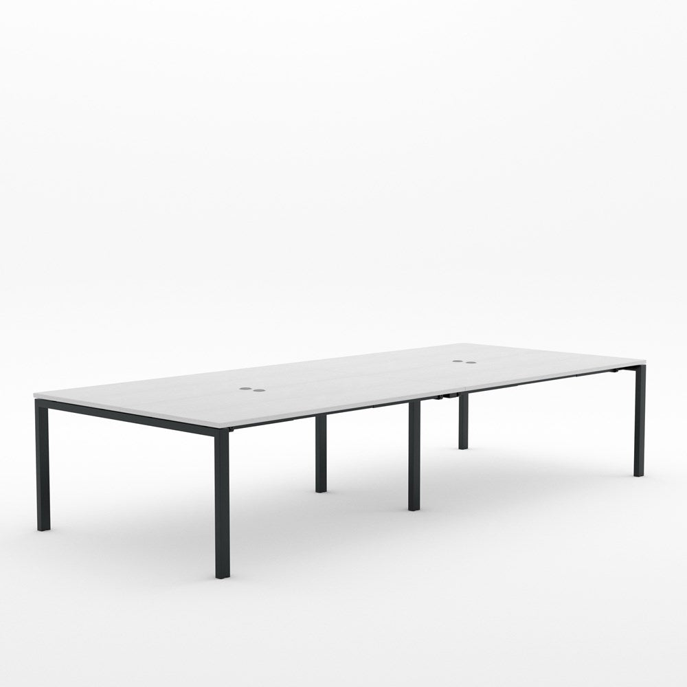 Alti 4 Person Pod Desk 1800-Desking-Silver Strata-Black-North Island-Commercial Traders - Office Furniture