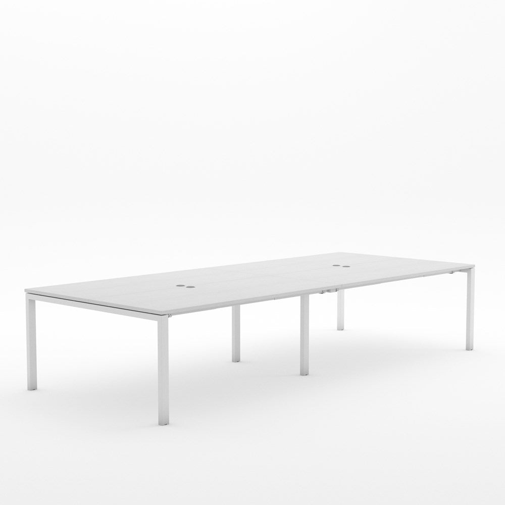 Alti 4 Person Pod Desk 1800-Desking-Silver Strata-White-North Island-Commercial Traders - Office Furniture