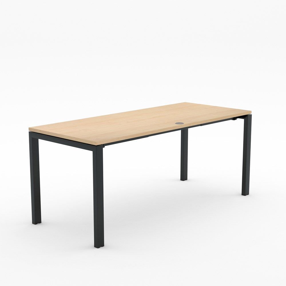 Alti 1800 x 750 Desk-Desking-Affinity Maple-Black-Delivery to North Island-Commercial Traders - Office Furniture