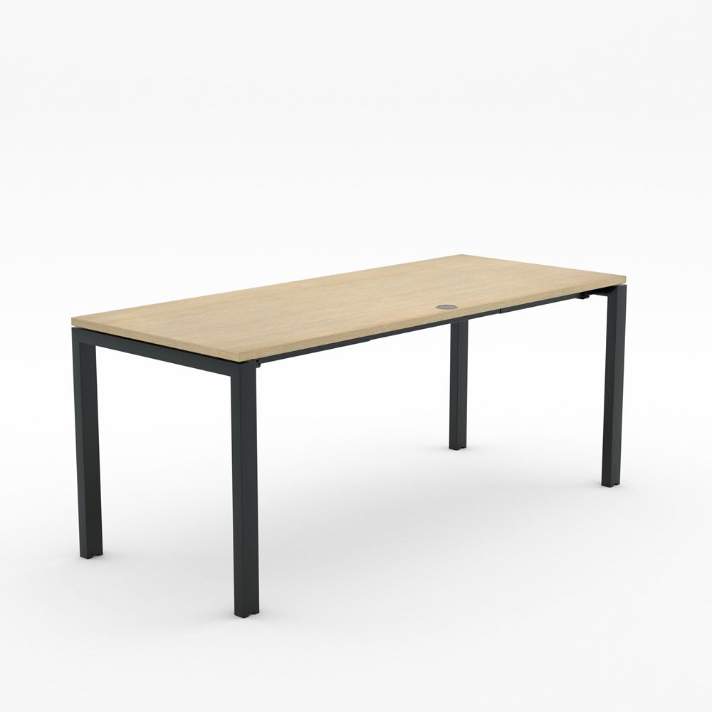 Alti 1800 x 750 Desk-Desking-Refined Oak-Black-Delivery to North Island-Commercial Traders - Office Furniture