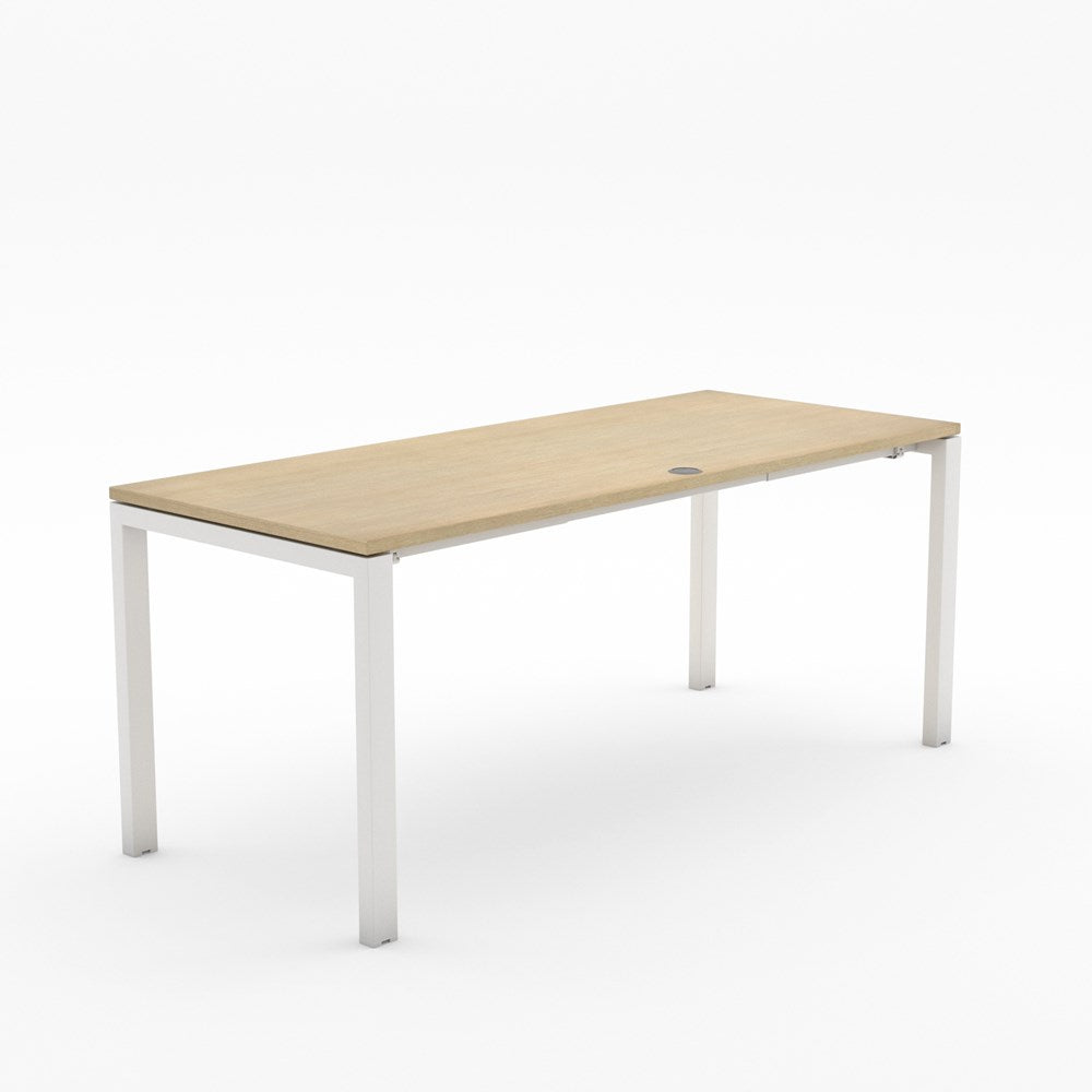 Alti 1800 x 750 Desk-Desking-Refined Oak-White-Delivery to North Island-Commercial Traders - Office Furniture