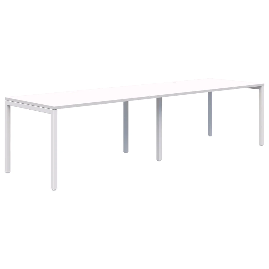 Avero Fixed Height Desk - 2 pod Inline-Office Pods-1200 x 700-Classic Oak-Black-Commercial Traders - Office Furniture