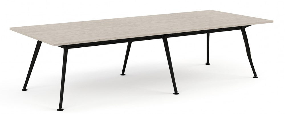 Euro Boardroom Table 3000 x 1200-Meeting Room Furniture-Refined Oak-Black Leg-North Island (Ground Floor)-Commercial Traders - Office Furniture