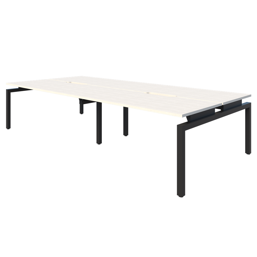 Balance 1800 wide desks - 4 Person Pod (Back to Back)-Desking-Silver Strata-Black-800mm-Commercial Traders - Office Furniture