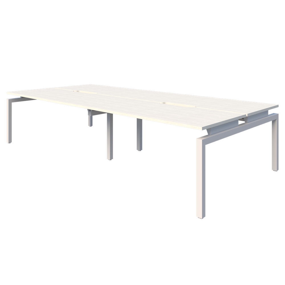 Balance 1800 wide desks - 4 Person Pod (Back to Back)-Desking-Silver Strata-White-800mm-Commercial Traders - Office Furniture