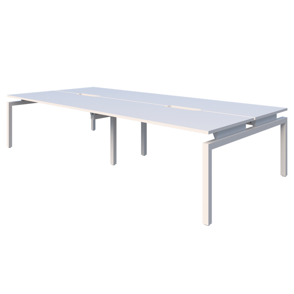 Balance 1800 wide desks - 4 Person Pod (Back to Back)-Desking-Snow Velvet-White-800mm-Commercial Traders - Office Furniture