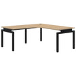 Balance 90° corner workstation-Desking-1800 x 1800 x 800-Classic Oak-Black-Commercial Traders - Office Furniture