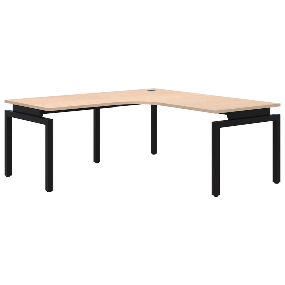 Balance 90° corner workstation-Desking-1800 x 1800 x 800-Refined Oak-Black-Commercial Traders - Office Furniture