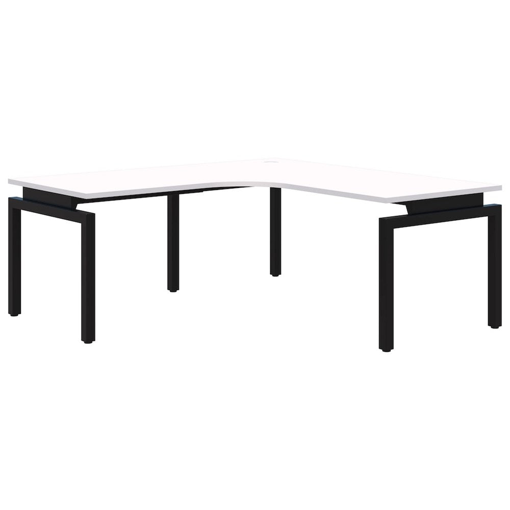 Balance 90° corner workstation-Desking-1800 x 1800 x 800-Snow Velvet-Black-Commercial Traders - Office Furniture