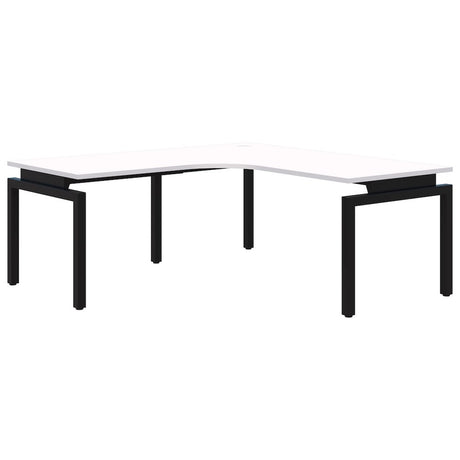 Balance 90° corner workstation-Desking-1800 x 1800 x 800-Snow Velvet-Black-Commercial Traders - Office Furniture