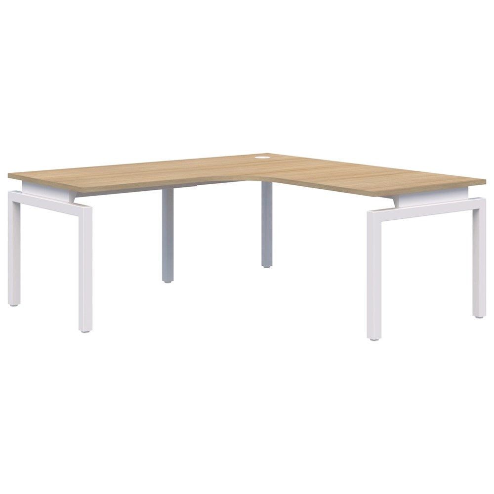 Balance 90° corner workstation-Desking-1800 x 1800 x 800-Classic Oak-White-Commercial Traders - Office Furniture