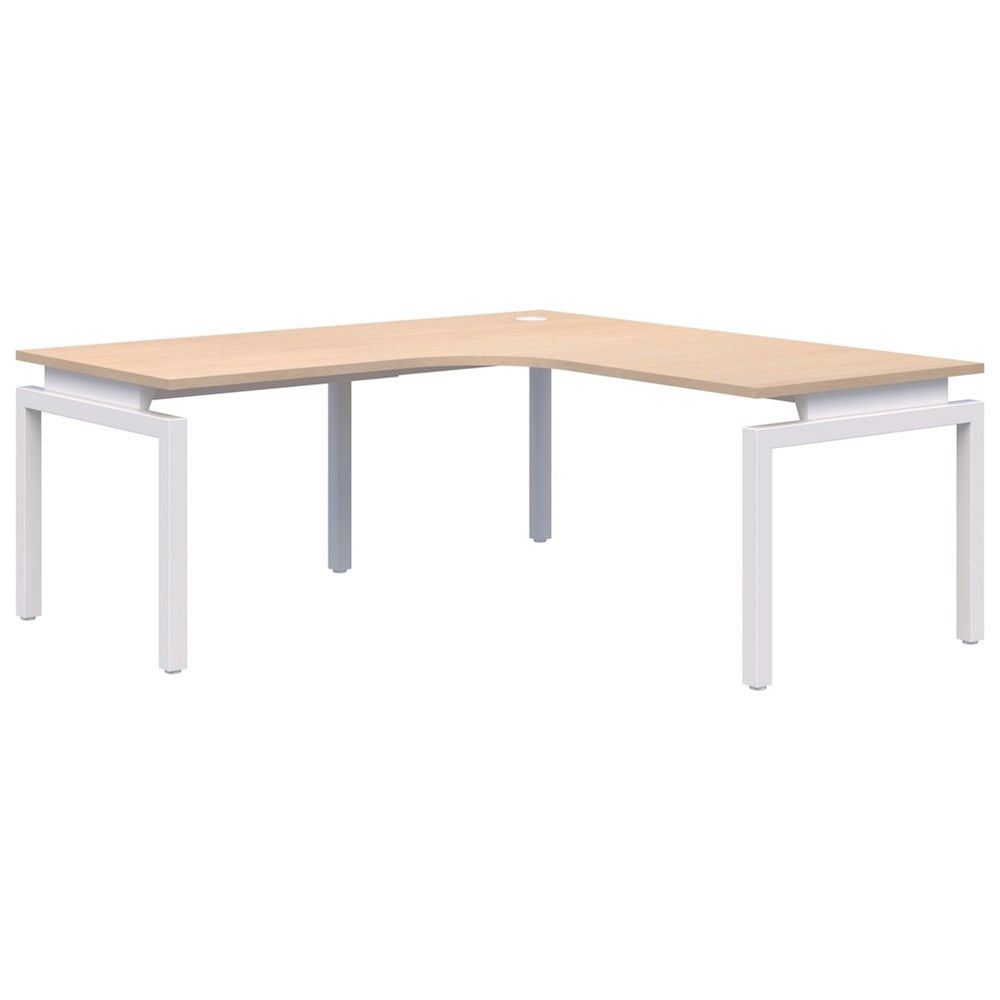 Balance 90° corner workstation-Desking-1800 x 1800 x 800-Refined Oak-White-Commercial Traders - Office Furniture