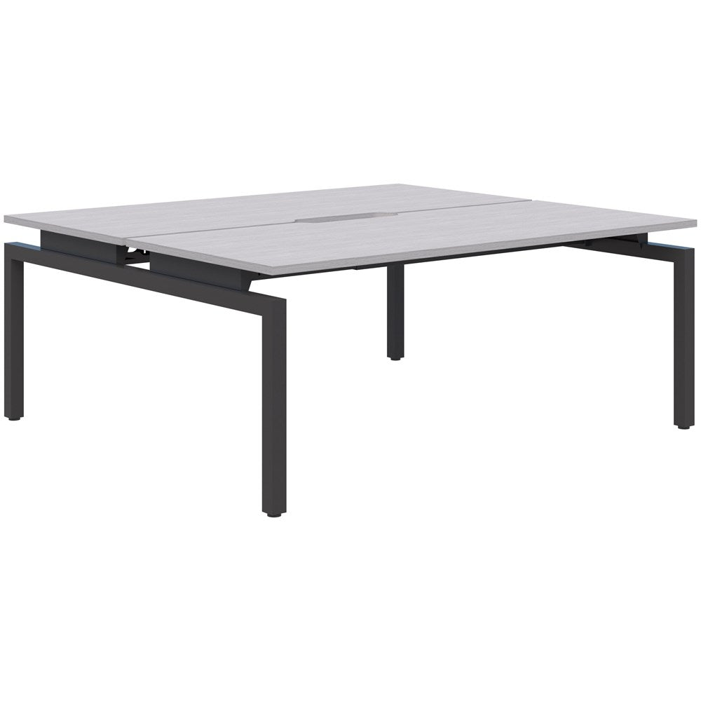 Balance 1500 Wide Desks - 2 Person Pod (Back To Back)-Desking-Silver Strata-Black-700mm deep-Commercial Traders - Office Furniture