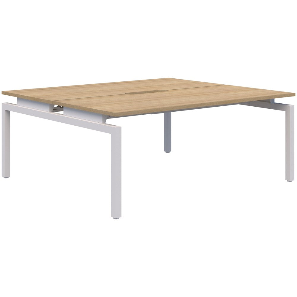 Balance 1500 Wide Desks - 2 Person Pod (Back To Back)-Desking-Classic Oak-White-700mm deep-Commercial Traders - Office Furniture