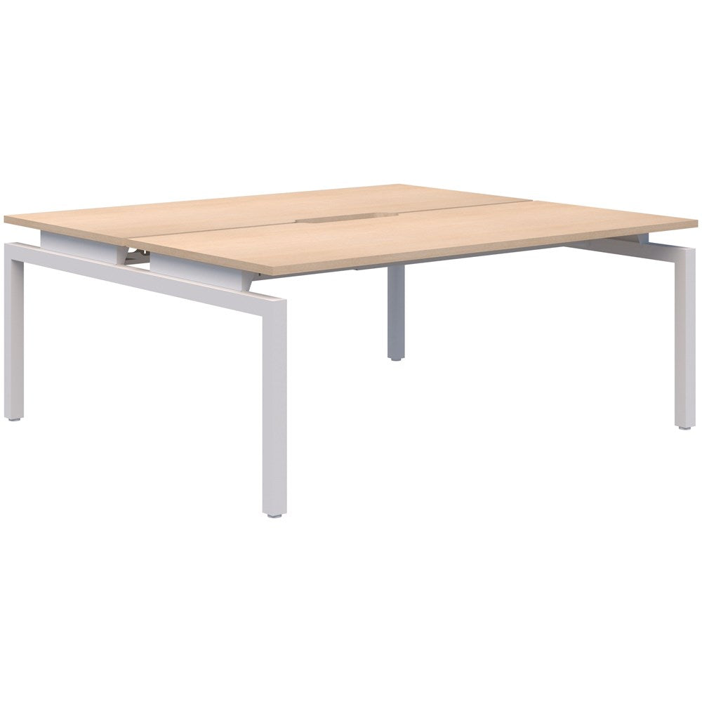 Balance 1500 Wide Desks - 2 Person Pod (Back To Back)-Desking-Refined Oak-White-700mm deep-Commercial Traders - Office Furniture