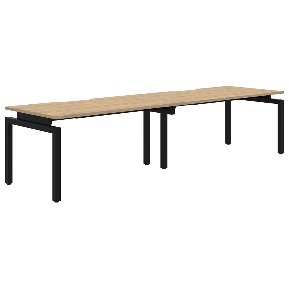Balance 1800 2 Person Pod (Side To Side)-Desking-Classic Oak-Black-700mm deep-Commercial Traders - Office Furniture