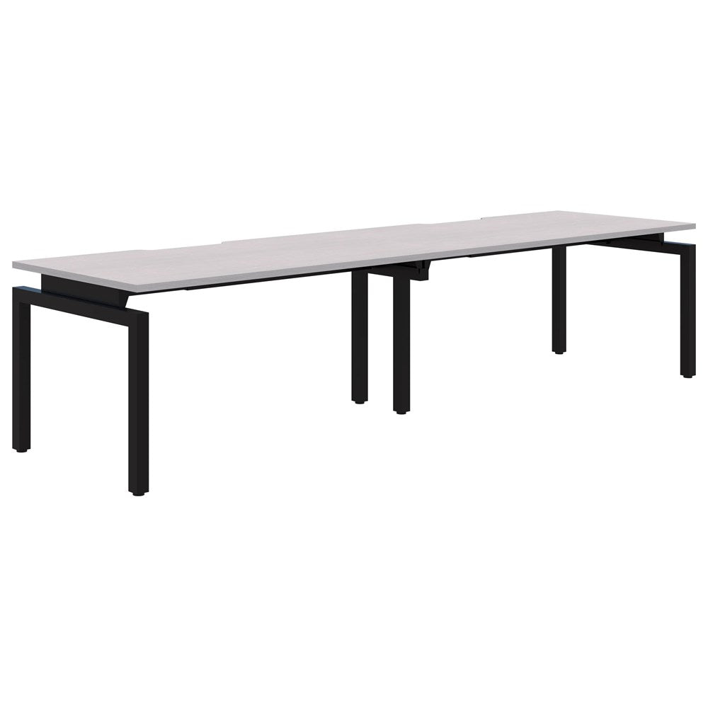 Balance 1800 2 Person Pod (Side To Side)-Desking-Silver Strata-Black-800mm deep-Commercial Traders - Office Furniture