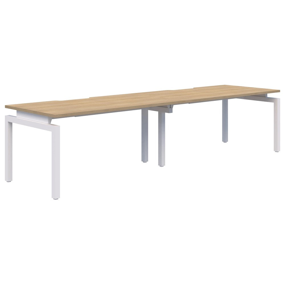 Balance 1800 2 Person Pod (Side To Side)-Desking-Classic Oak-White-800mm deep-Commercial Traders - Office Furniture