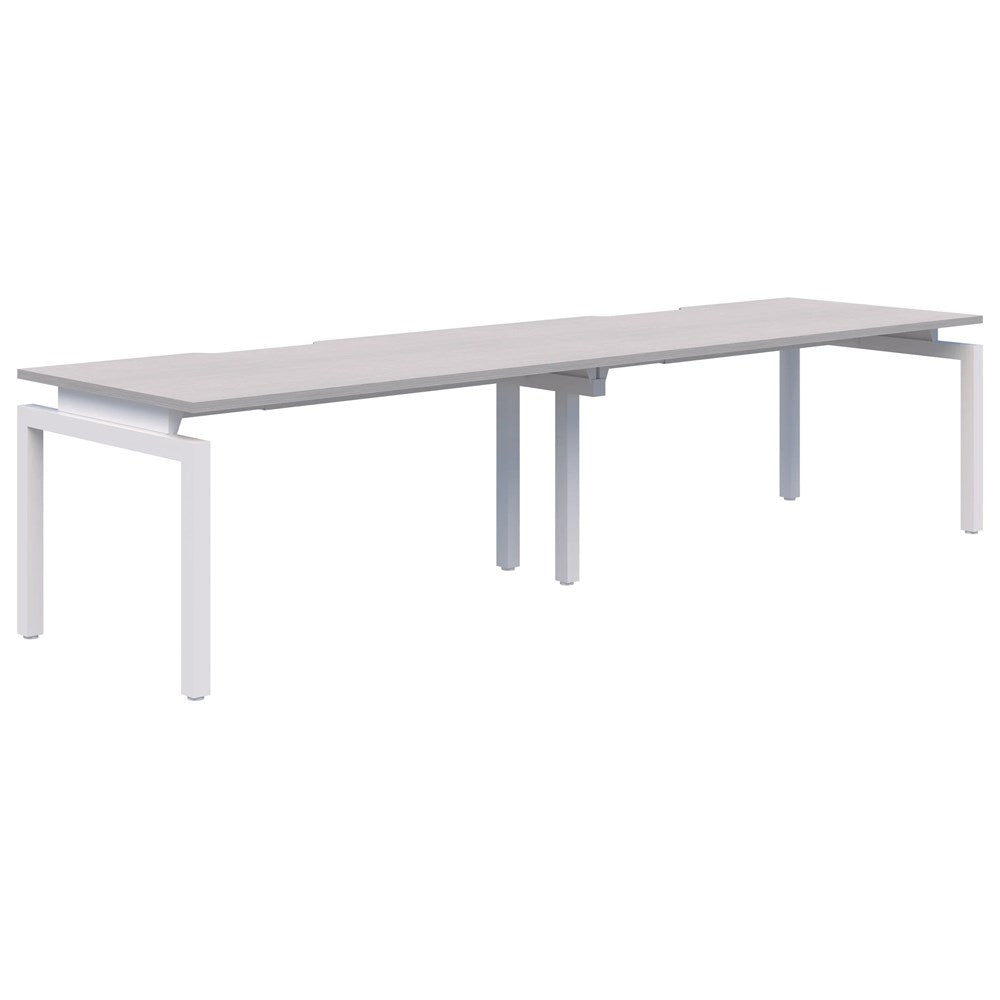 Balance 1800 2 Person Pod (Side To Side)-Desking-Silver Strata-White-800mm deep-Commercial Traders - Office Furniture