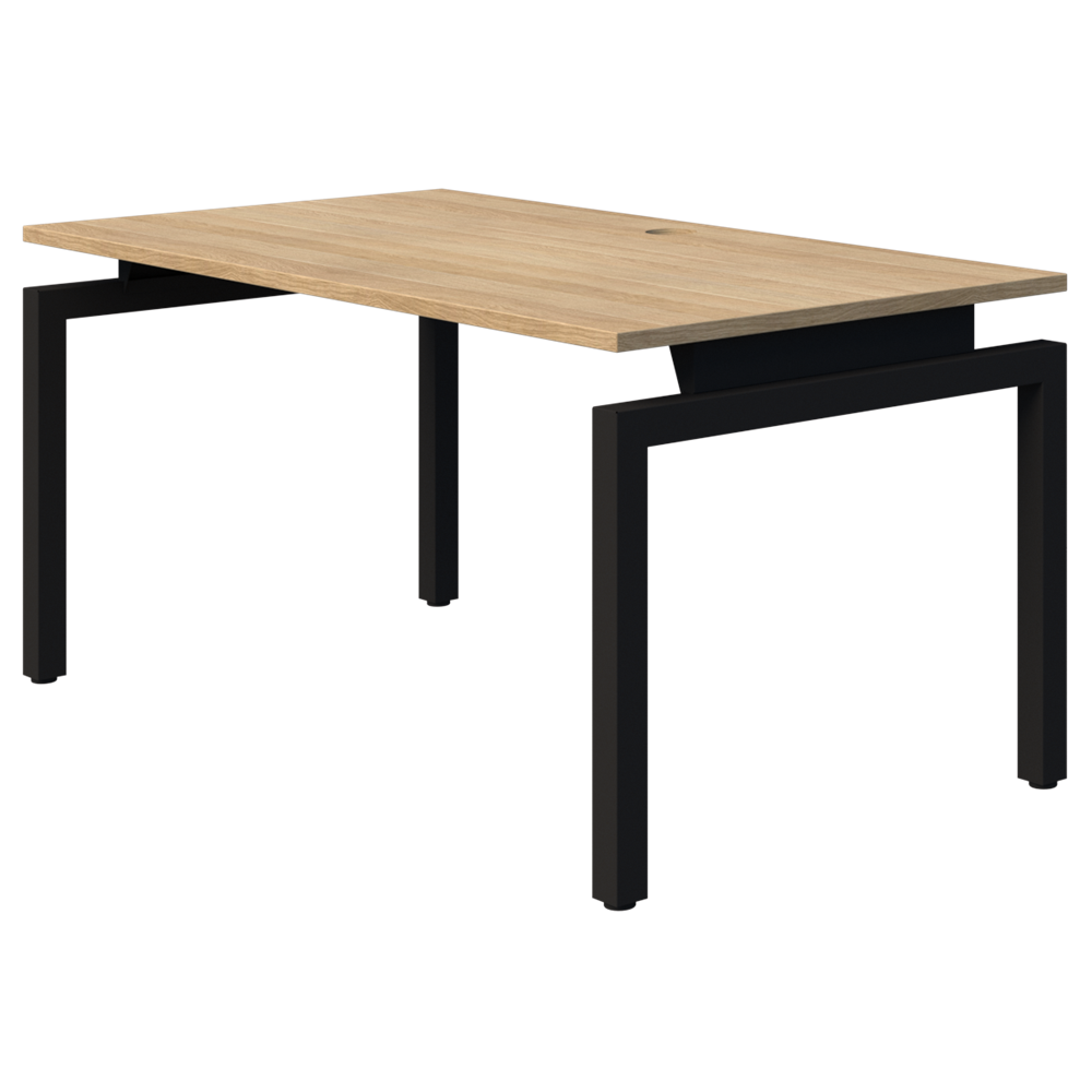 Balance Desk 1800 Wide X 800 Deep-Desking-Classic Oak-Black-Commercial Traders - Office Furniture